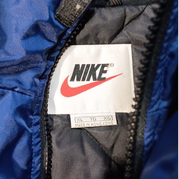 Vintage Nike Blue Black Half Zip Pullover Windbreaker Jacket XL Hong Kong 90s - Picture 4 of 8